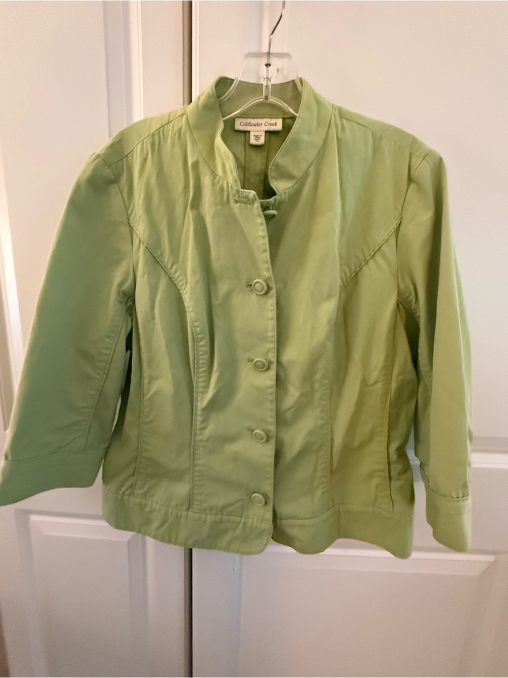 Coldwater Creek Women's Green Button Front Blazer Jacket